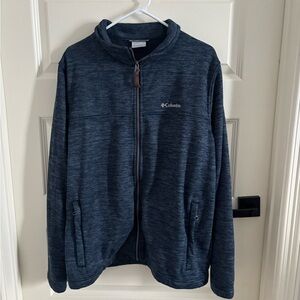 Columbia Heathered Blue Zip-Up Fleece